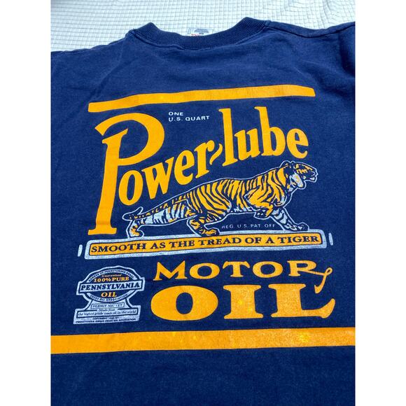 Vintage Rare Powerlube Motor Oil - Graphic Cotton T Shirt Short size XL - Picture 8 of 10